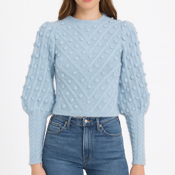 M Signature Label Collection Sweaters - The Linetal Puff Sleeve Textured Sweater